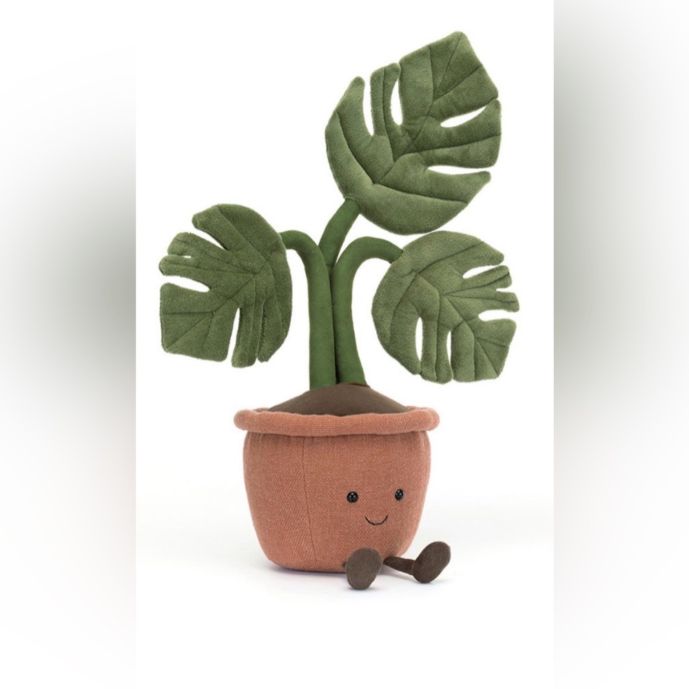 Jellycat Plush Monstera Plant Toy - Green Leaves & Terracotta Pot